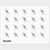 Sticker Rond Squelette de baseball Halloween (Feuille)