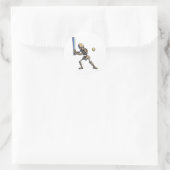Sticker Rond Squelette de baseball Halloween (Sac)