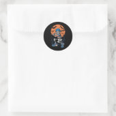 Sticker Rond Squelette de baseball Halloween Baseball Halloween (Sac)