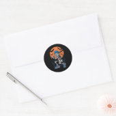 Sticker Rond Squelette de baseball Halloween Baseball Halloween (Enveloppe)