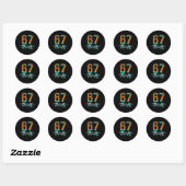 Sticker Rond Squelette de Halloween drôle 67 Meme (Feuille)