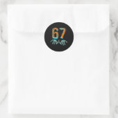 Sticker Rond Squelette de Halloween drôle 67 Meme (Sac)