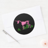 Sticker Rond Squelette de licorne rose (Enveloppe)