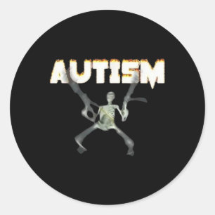 Sticker Rond Squelette de sensibilisation sur l'autisme - Graph