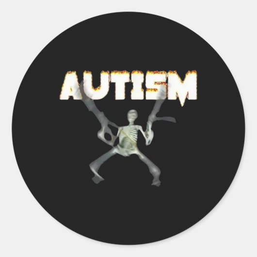 Sticker Rond Squelette de sensibilisation sur l'autisme - Graph (Devant)