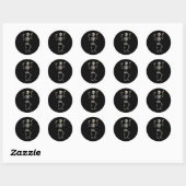 Sticker Rond Squelette d'Halloween buvant queue cosmopolite (Feuille)