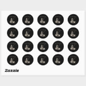 Sticker Rond Squelette drôle de pêche encore un poisson de bate (Feuille)