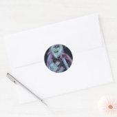 Sticker Rond squelette effrayant (Enveloppe)