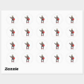 Sticker Rond Squelette en musique avec guitare (Feuille)