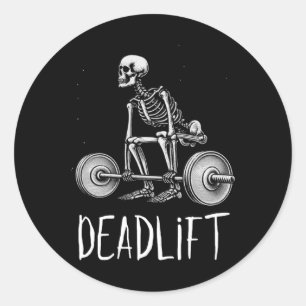 Sticker Rond Squelette Entraînement Halloween Poids Lifting Fit