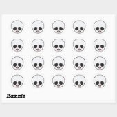 Sticker Rond Squelette Ghost Face Chibi Pastel Goth Halloween (Feuille)