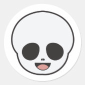 Sticker Rond Squelette Ghost Face Chibi Pastel Goth Halloween (Devant)