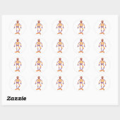 Sticker Rond squelette joyeux (Feuille)