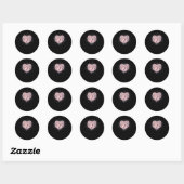 Sticker Rond Squelette Main Avec Coeur Classique (Feuille)
