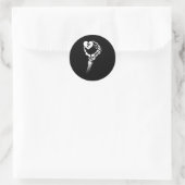 Sticker Rond Squelette Main Holding Broken He (Sac)