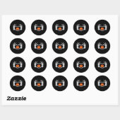 Sticker Rond Squelette Mains Coeur Signer Retro Costume Hallowe (Feuille)