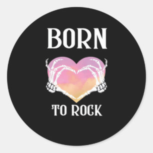 Sticker Rond Squelette Mains Graphisme Coeur Pour Classique