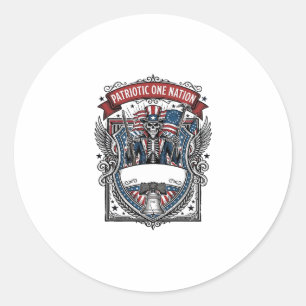 Sticker Rond Squelette oncle Sam patriotique sombre Squelette p