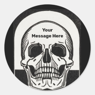 Sticker Rond Squelette personnalisé Anniversaire fête d'Hallowe