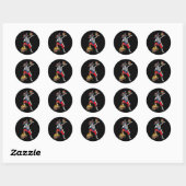 Sticker Rond Squelette Pirate Dabbing (Feuille)