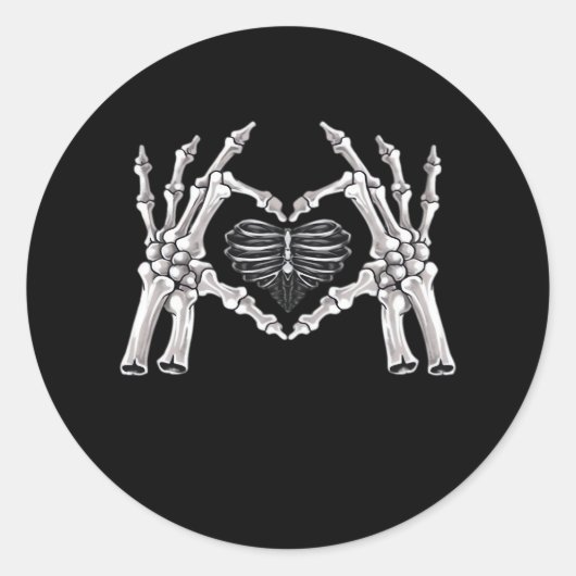 Sticker Rond Squelette Ribs SIGNE DE COEUR MAIN (Devant)