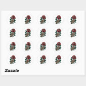 Sticker Rond Squelette Rose à main Graphic Raglan Baseball Tee_ (Feuille)