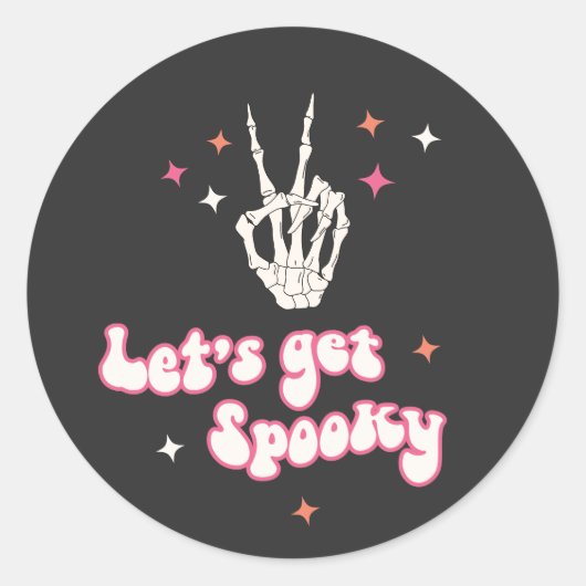 Sticker Rond Squelette Super d'Halloween (Devant)