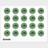 Sticker Rond squelette tortue (Feuille)