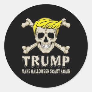 Sticker Rond Squelette Trump Faire Halloween Sombre à nouveau l