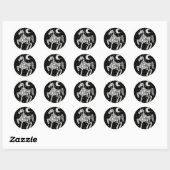 Sticker Rond Squelette Unicorne (Feuille)