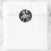 Sticker Rond Squelette Unicorne (Sac)