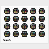 Sticker Rond Squelette Zombie Contrôleurs de jeu Halloween Game (Feuille)