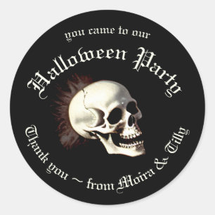 Sticker Rond Squelettes dansants de la Mort noire Halloween
