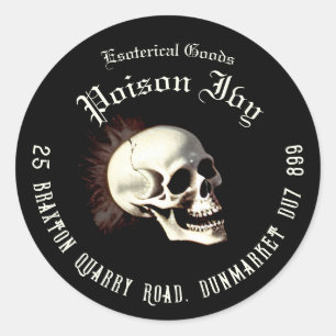 Sticker Rond Squelettes dansants de la peste noire Halloween