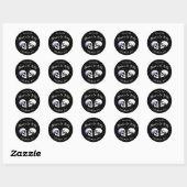 Sticker Rond Squelettes dansants violets gothiques Enregistrez (Feuille)
