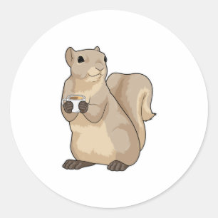 Sticker Rond Squirl Coffee Cup