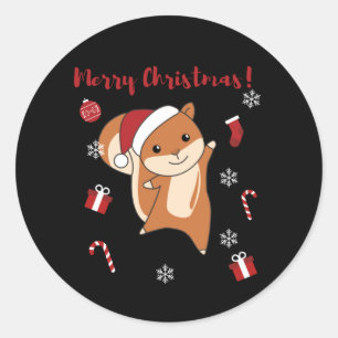 Sticker Rond Squirl Winter Animals