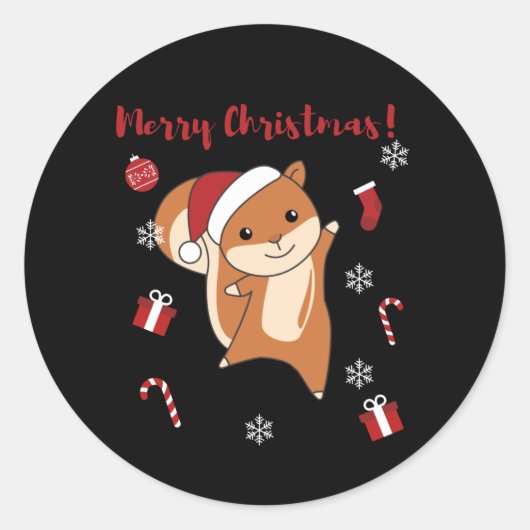 Sticker Rond Squirl Winter Animals (Devant)