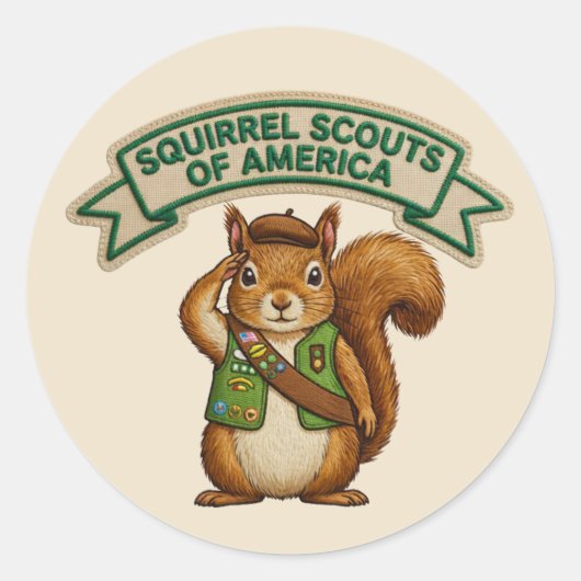 Sticker Rond Squirrel Scout (Devant)