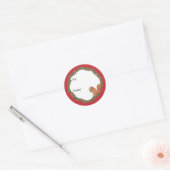 Sticker Rond Squirrels and Holly Holiday (Enveloppe)