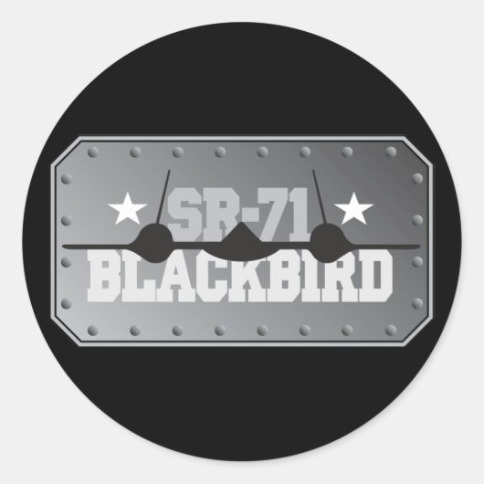 Sticker Rond SR-71 Blackbird (Devant)