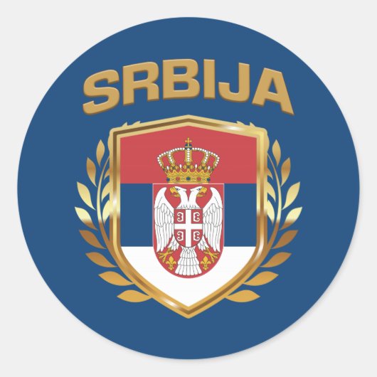 Sticker Rond Srbija Bouclier indicateur Serbie (Devant)