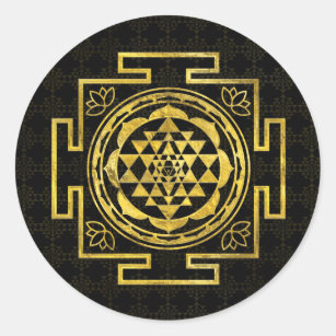 Sticker Rond Sri d'or Yantra/Sri Chakra