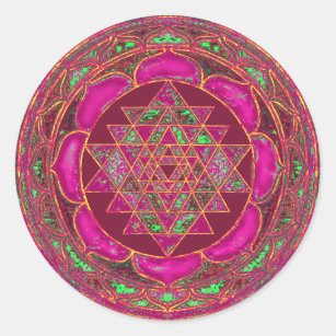 Sticker Rond Sri Lakshmi Yantra Mandala