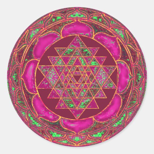 Sticker Rond Sri Lakshmi Yantra Mandala (Devant)