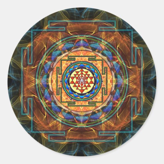 Sticker Rond Sri Yantra - Géométrie sacrée (Devant)