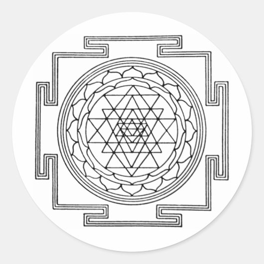 Sticker Rond Sri Yantra Mandala (Devant)