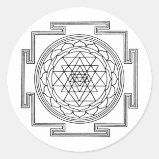 Sticker Rond Sri Yantra Mandala