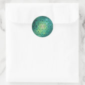 Sticker Rond Sri Yantra vert mystique (Sac)