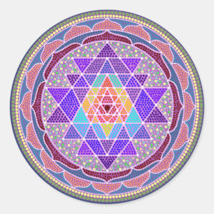Sticker Rond Sri Yantra violet